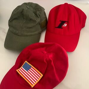 Cap bundle, hat bundle. Under armour cap, red polo cap, red reebok cap. Size s